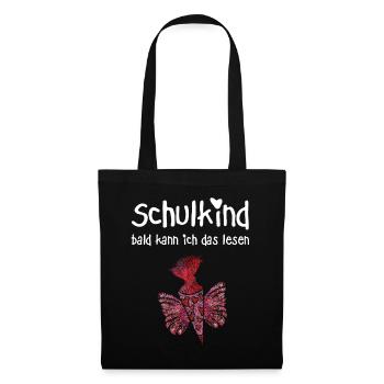 Schultüte Einschulung Erstklässlerin - Stoffbeutel - Schwarz - Vorne