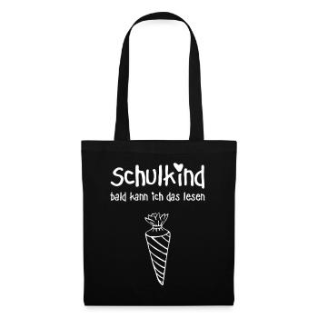Schultüte Einschulung Schulanfänger - Stoffbeutel - Schwarz - Vorne