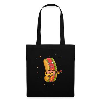 Guitarist Guitar Hot Dog Musician Guitar Hotdog - Tote Bag - black - Front