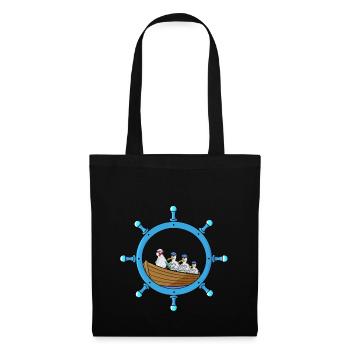 Maritime Steering Wheel Grandma Chicken Distress Rowing Boat - Tote Bag - black - Front