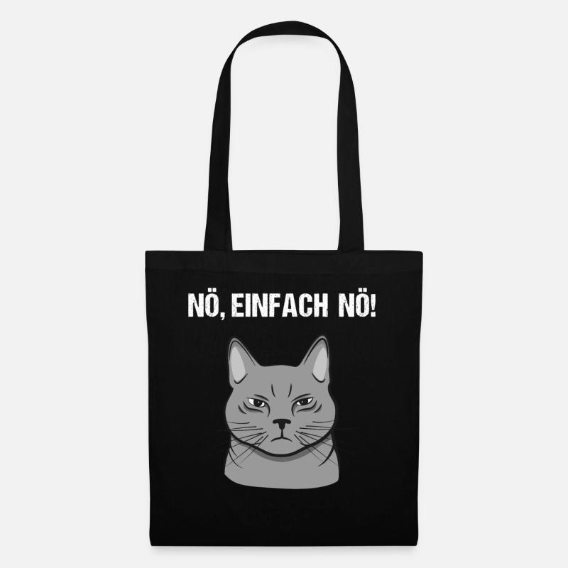 Katze Nö Einfach Nö Lustiger Spruch Geschenk - Stoffbeutel - Schwarz