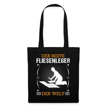 Fliesenleger Beruf Ausbildung Handwerker Geschenk - Stoffbeutel - Schwarz - Vorne