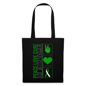Peace Love Cure Glaucoma T Shirt - Tote Bag - black - Front