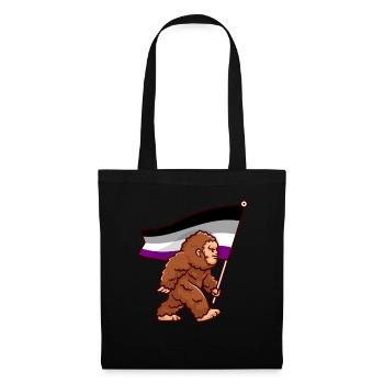 Bigfoot Asexual Pride Ace Flag Colors Sasquatch - Tote Bag - black - Front