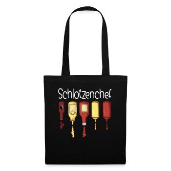 BBQ Barbecue Grill Grillen Schlotzenchef - Stoffbeutel - Schwarz - Vorne