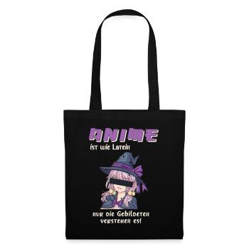Anime ist wie Latein - Stoffbeutel - Schwarz - Vorne
