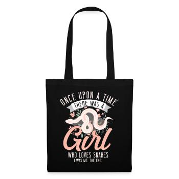 Snake Serpent Girl Flower Floral - Tote Bag - black - Front