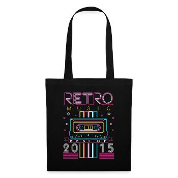 Le meilleur de 2015 Retro Cassette Vintage Anniversaire - Sac en tissu - noir - Devant