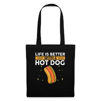 Hot dog adore la saucisse de pomme de terre hot-dog - Sac en tissu - noir - Devant