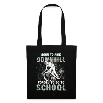 To Downhill Born to School Forced MTB - Tote Bag - black - Front