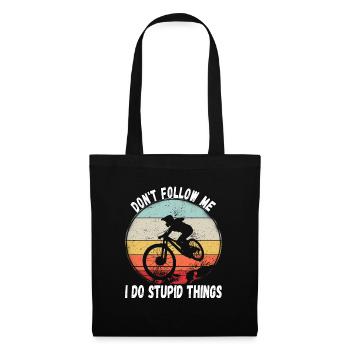 Ne me suivez pas, je fais des choses stupides en VTT - Sac en tissu - noir - Devant