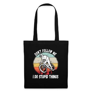 Ne me suivez pas, je fais des choses stupides en VTT - Sac en tissu - noir - Devant