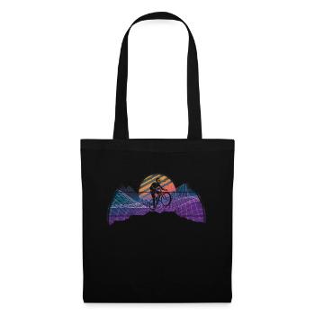 VTT VTT Nature Montagnes Rétro Vintage - Sac en tissu - noir - Devant