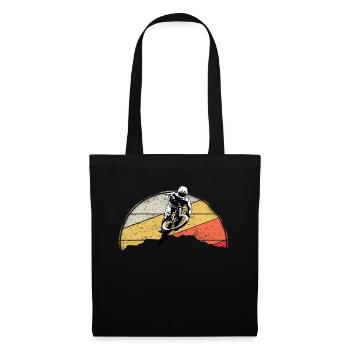 VTT VTT Nature Montagnes Rétro Vintage - Sac en tissu - noir - Devant