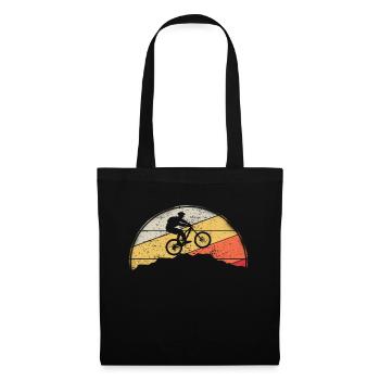 VTT VTT Nature Montagnes Rétro Vintage - Sac en tissu - noir - Devant