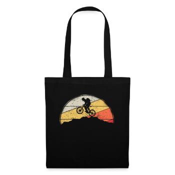 VTT VTT Nature Montagnes Rétro Vintage - Sac en tissu - noir - Devant