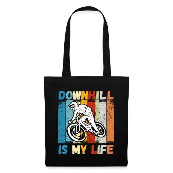 Downhill is My Life MTB RetroVintage - Tote Bag - black - Front