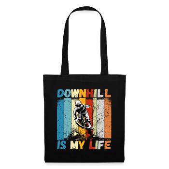 Downhill is My Life MTB RetroVintage - Tote Bag - black - Front
