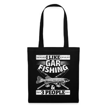Ich mag Gar Fishing & 3 Personen Garfishes Garfish - Stoffbeutel - Schwarz - Vorne