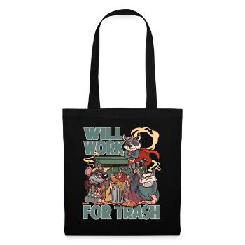 Will Work For Trash - Opossum - Superheroes - Tote Bag - black - Front