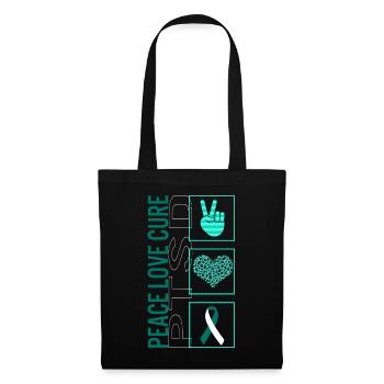Peace Love Cure PTBS T-Shirt - Stoffbeutel - Schwarz - Vorne