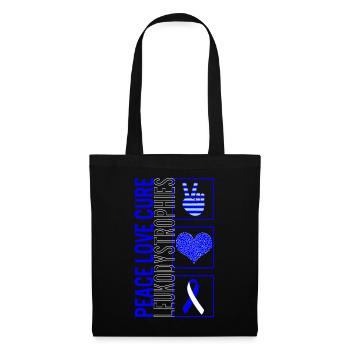 Peace Love Cure Leukodystrophies T Shirt - Sac en tissu - noir - Devant