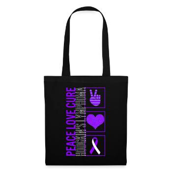 Peace Love Cure Hodgkin's Lymphom T Shirt - Stoffbeutel - Schwarz - Vorne