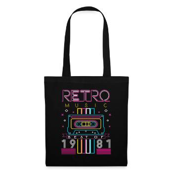 Best Of 1981 Retro Cassette Vintage Anniversaire - Sac en tissu - noir - Devant