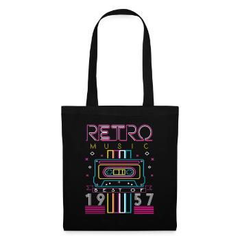 Best Of 1957 Retro Kassette Vintage Geburtstag - Stoffbeutel - Schwarz - Vorne