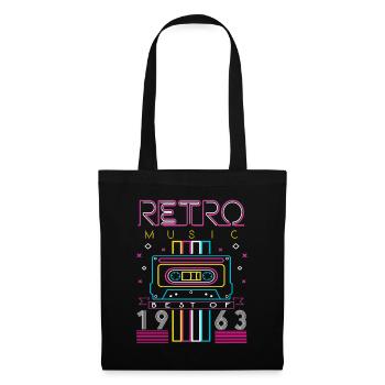 Best Of 1963 Retro Kassette Vintage Geburtstag - Stoffbeutel - Schwarz - Vorne