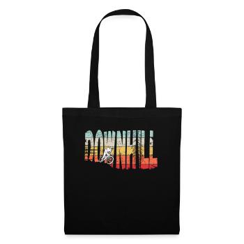 Downhill MTB Nature Mountains Retro Wave Vintage - Tote Bag - black - Front
