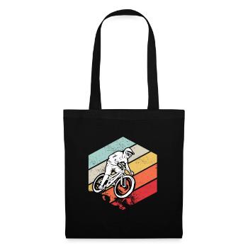 Downhill MTB Nature Mountains Retro Wave Vintage - Tote Bag - black - Front