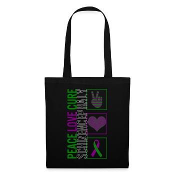 Peace Love Cure Schizencephaly T Shirt - Sac en tissu - noir - Devant