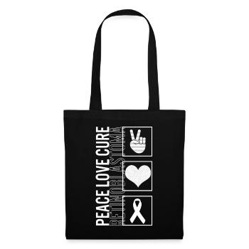 Peace Love Cure Retinoblastome T Shirt - Sac en tissu - noir - Devant