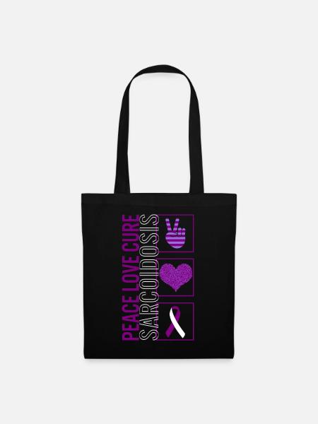 Peace Love Cure Sarkoidose T-Shirt - Stoffbeutel - Schwarz