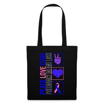 Peace Love Cure Grossesse Perte de nourrisson T Shirt - Sac en tissu - noir - Devant