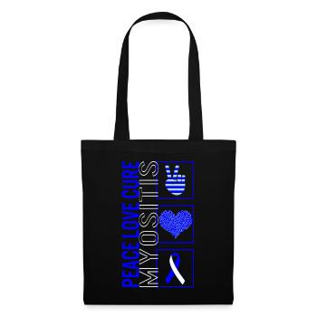 Peace Love Cure Myositis T Shirt - Sac en tissu - noir - Devant