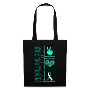 Peace Love Cure PCOS T Shirt - Sac en tissu - noir - Devant