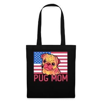 Pug Mom - Stoffbeutel - Schwarz - Vorne