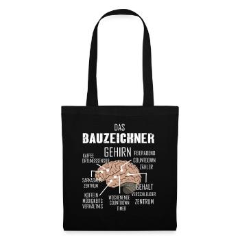 BAUZEICHNER Spruch Beruf Sarkasmus Lustig Humor - Stoffbeutel - Schwarz - Vorne