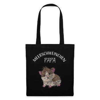 Meerschweinchen Papa Vater Nagetiere - Stoffbeutel - Schwarz - Vorne