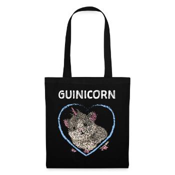 Guinicorn Licorne Cochon d’Inde Rongeur - Sac en tissu - noir - Devant
