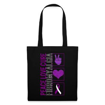 Peace Love Cure Fibromyalgie T Shirt - Sac en tissu - noir - Devant