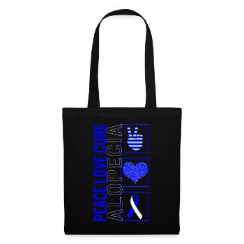 Peace Love Cure Alopécie T Shirt - Sac en tissu - noir - Devant