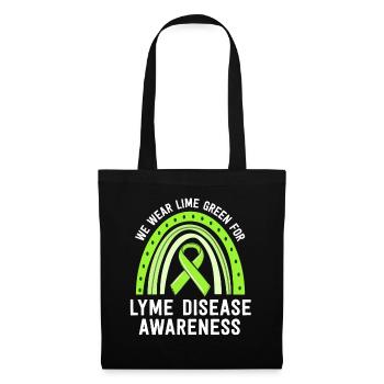 Wir tragen Lime Green Lyme Disease Awareness Tick - Stoffbeutel - Schwarz - Vorne