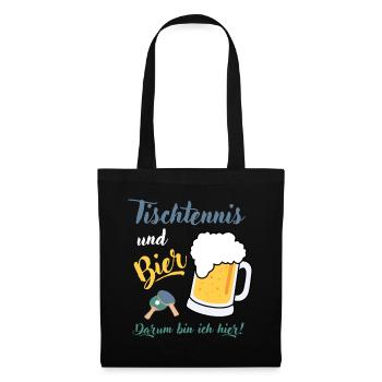 Tischtennis Bier Tischtennisschläger Ping-Pong fun - Stoffbeutel - Schwarz - Vorne