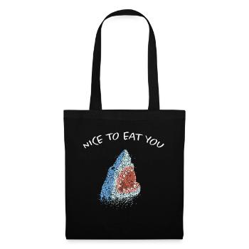 Agréable à manger requin blanc requin - Sac en tissu - noir - Devant