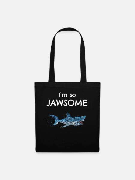 Jawsome Grosser Weisser Hai Haifisch - Stoffbeutel - Schwarz