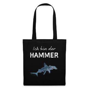 Hammerhai Hai Haie Hailiebhaber Haifisch - Stoffbeutel - Schwarz - Vorne