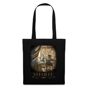 Jan Vermeer Die Malkunst Gemälde Coole Kunst - Stoffbeutel - Schwarz - Vorne